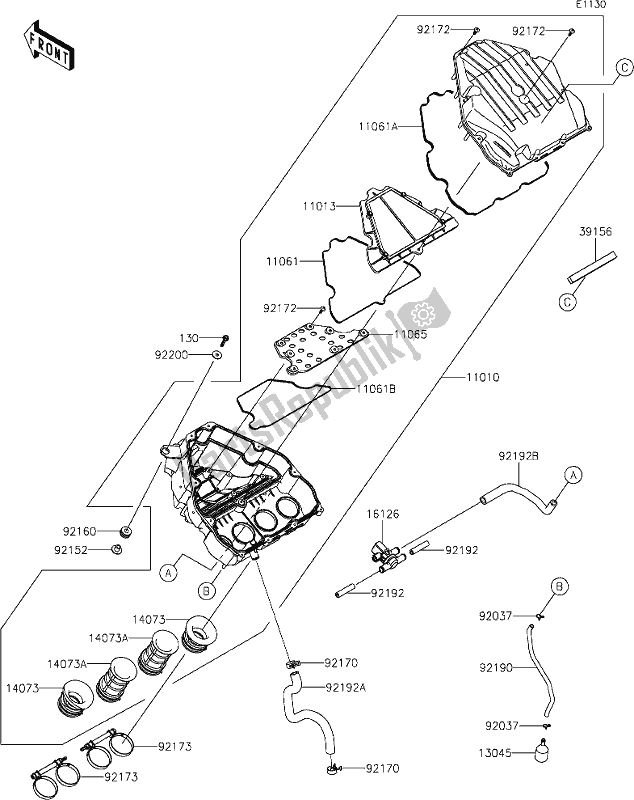 Tutte le parti per il 4 Air Cleaner del Kawasaki ZX 1002 Ninja 1000 SX 2021