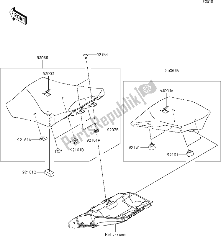 All parts for the 49 Seat of the Kawasaki ZX 1002 Ninja 1000 SX 2021