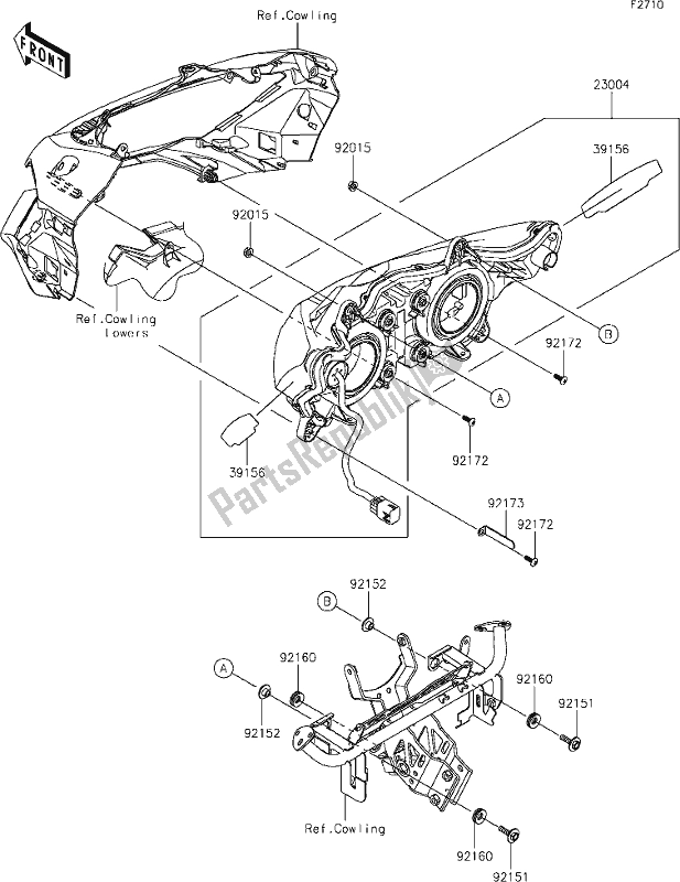 All parts for the 53 Headlight(s) of the Kawasaki ZX 1002 Ninja 1000 SX 2021