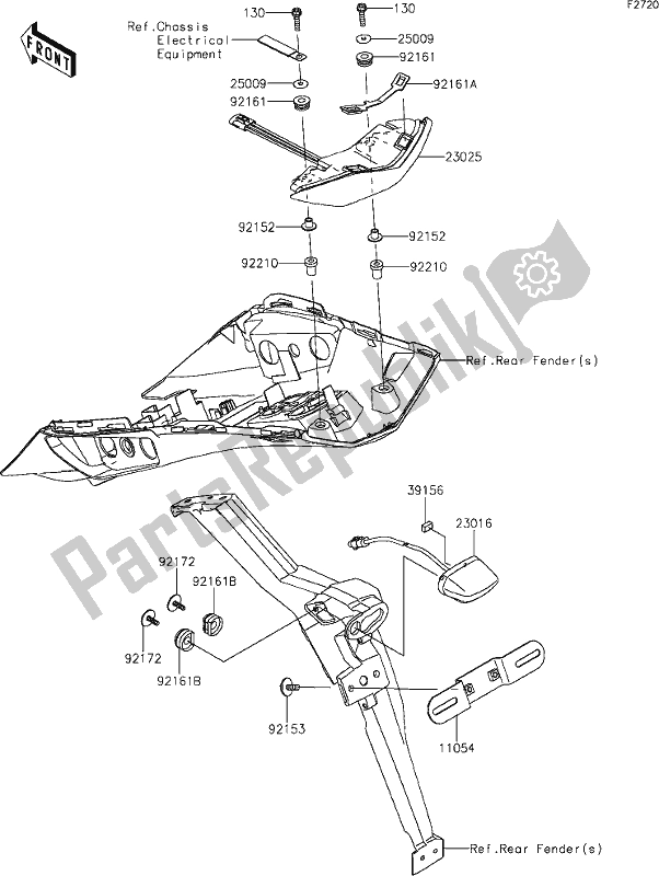 All parts for the 54 Taillight(s) of the Kawasaki ZX 1002 Ninja 1000 SX 2021