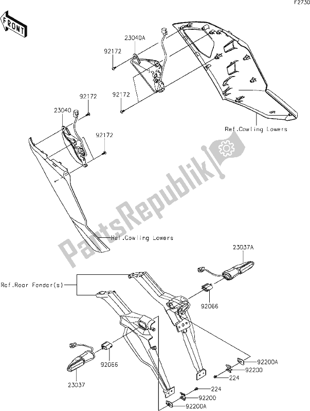 All parts for the 55 Turn Signals of the Kawasaki ZX 1002 Ninja 1000 SX 2021