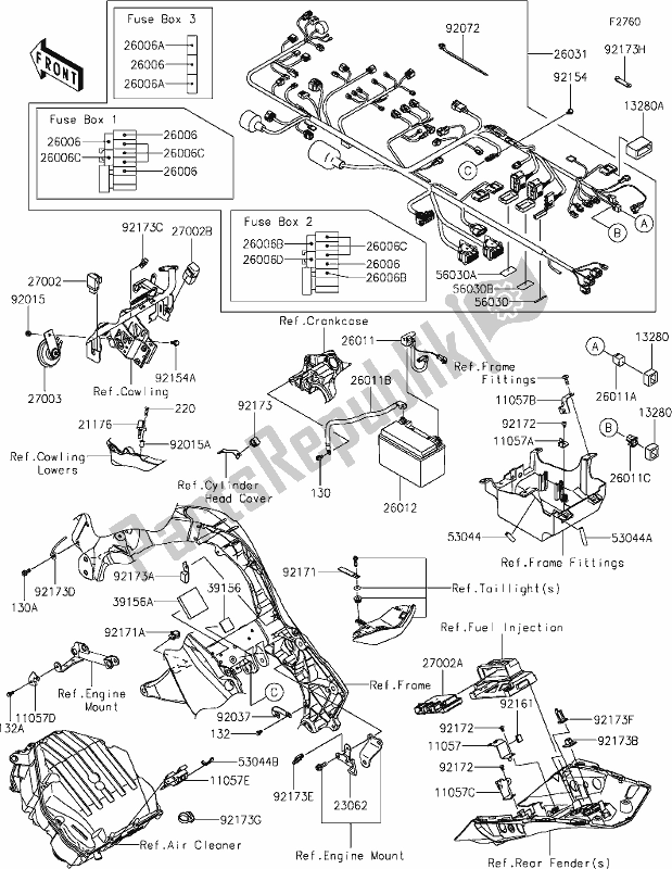 Tutte le parti per il 56 Chassis Electrical Equipment del Kawasaki ZX 1002 Ninja 1000 SX 2021