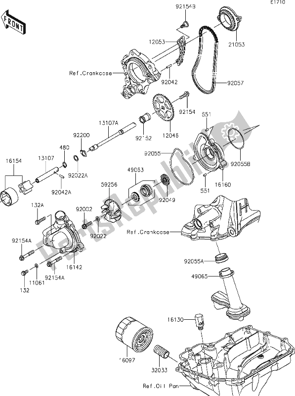 Tutte le parti per il 21 Oil Pump del Kawasaki ZX 1002 Ninja ZX-10 R 1000 2019