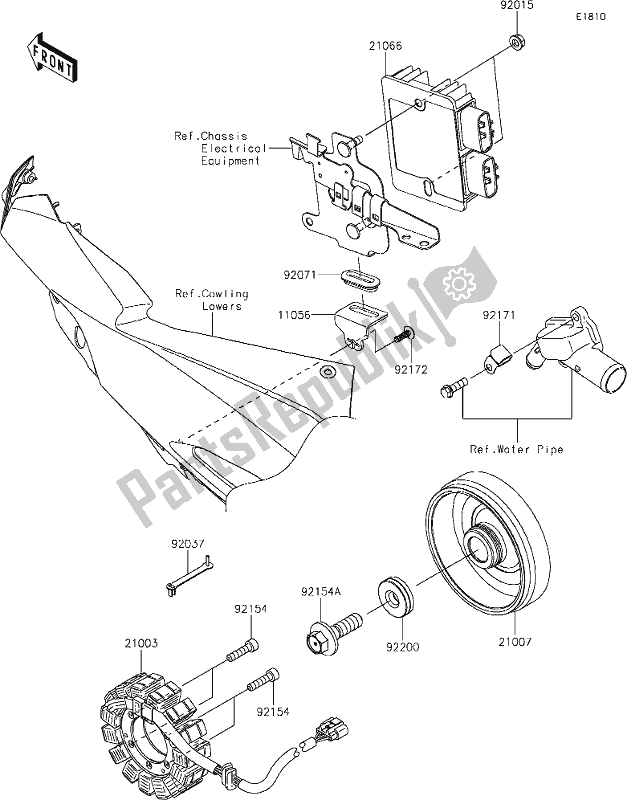 Tutte le parti per il 22 Generator del Kawasaki ZX 1002 Ninja ZX-10 R 1000 2019