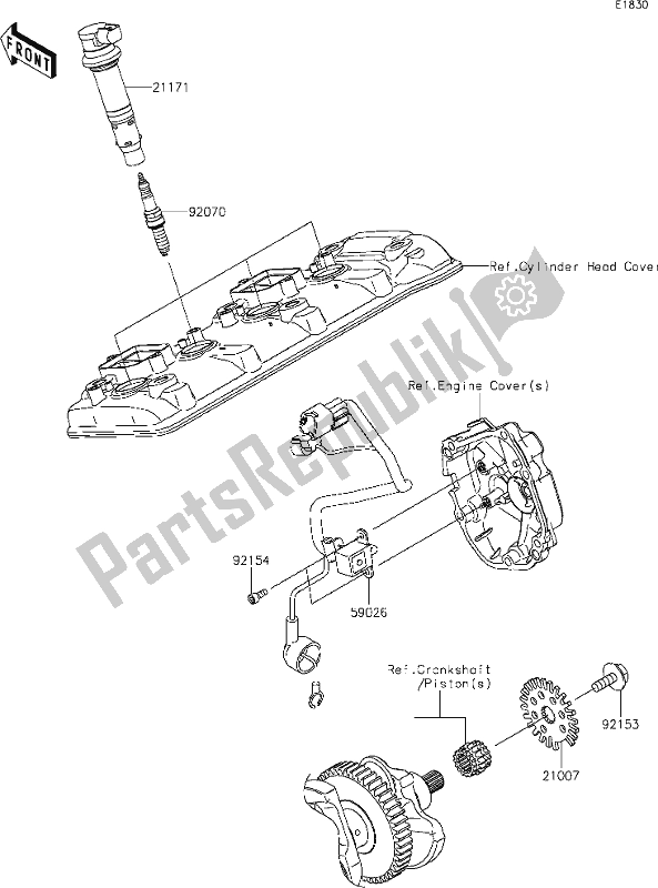 All parts for the 23 Ignition System of the Kawasaki ZX 1002 Ninja ZX-10 R 1000 2019