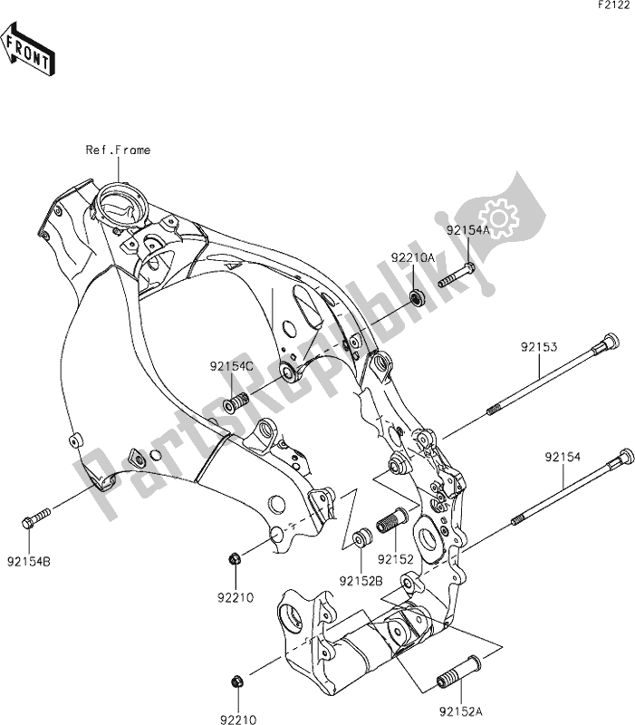 Toutes les pièces pour le 29 Engine Mount du Kawasaki ZX 1002 Ninja ZX-10 R 1000 2019