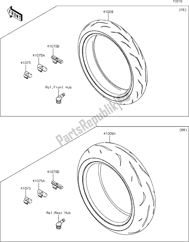 Tutte le parti per il 37 Tires del Kawasaki ZX 1002 Ninja ZX-10 R 1000 2019