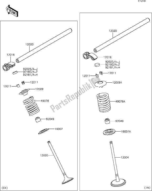 Todas las partes para 5-1 Valve(s) de Kawasaki ZX 1002 Ninja ZX-10 R 1000 2019