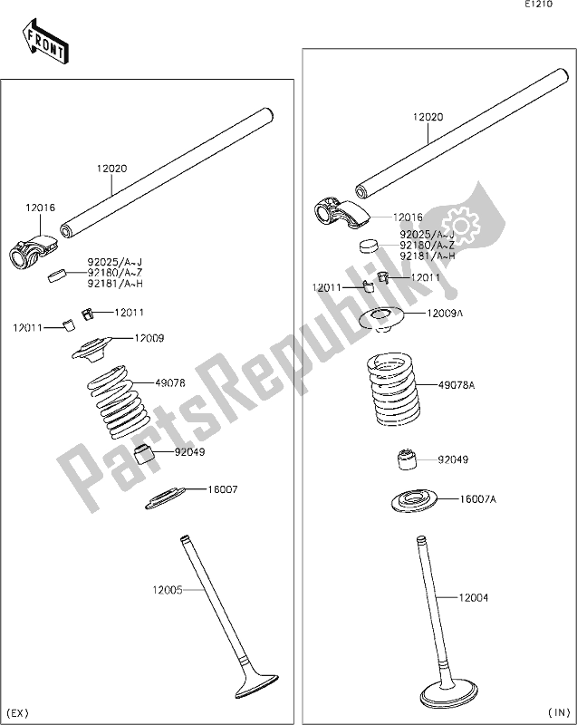 Toutes les pièces pour le 5 Valve(s) du Kawasaki ZX 1002 Ninja ZX-10 R 1000 2019