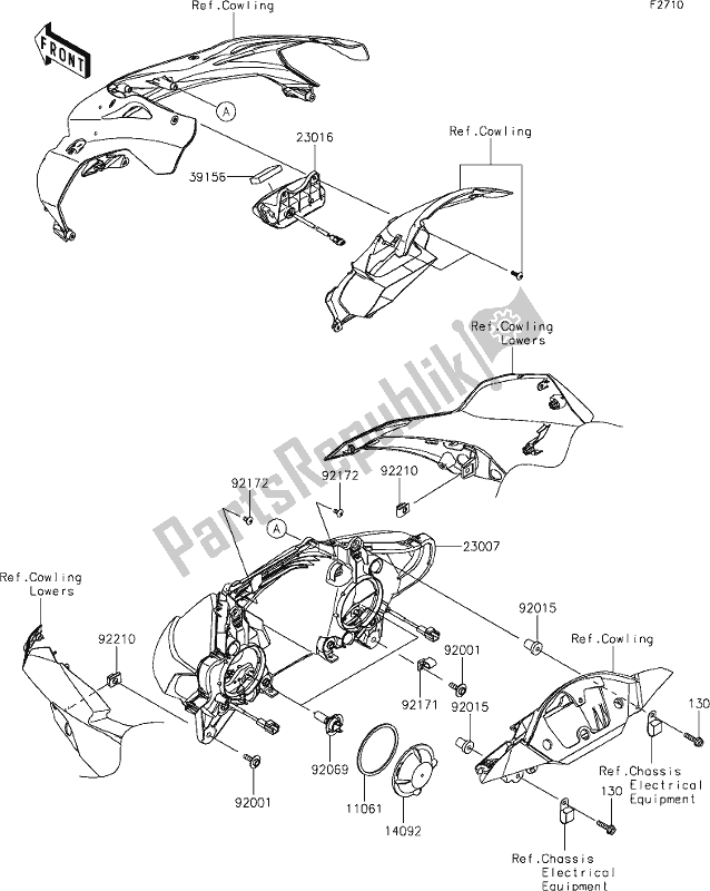 Tutte le parti per il 54 Headlight(s) del Kawasaki ZX 1002 Ninja ZX-10 R 1000 2019