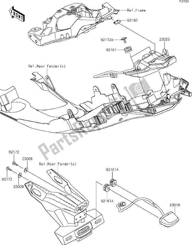 Tutte le parti per il 55 Taillight(s) del Kawasaki ZX 1002 Ninja ZX-10 R 1000 2019