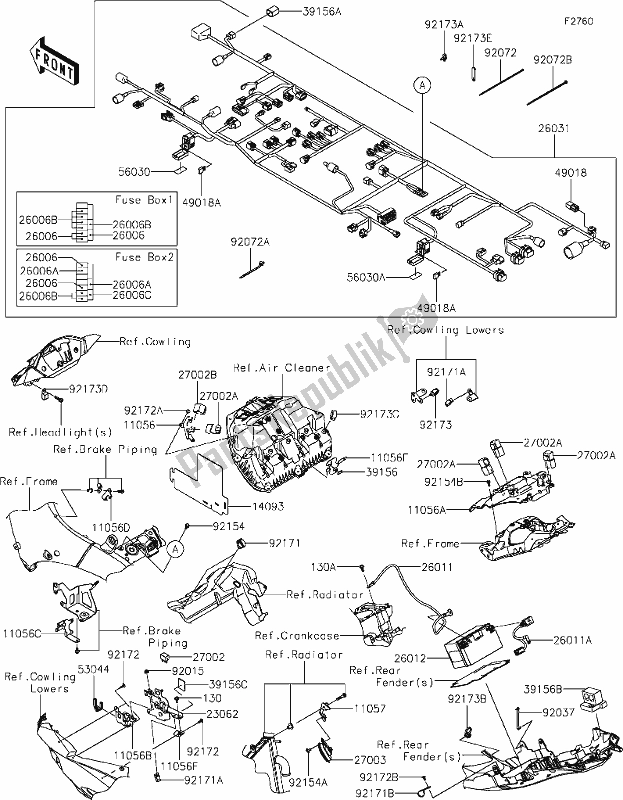 Wszystkie części do 57 Chassis Electrical Equipment Kawasaki ZX 1002 Ninja ZX-10 R 1000 2019