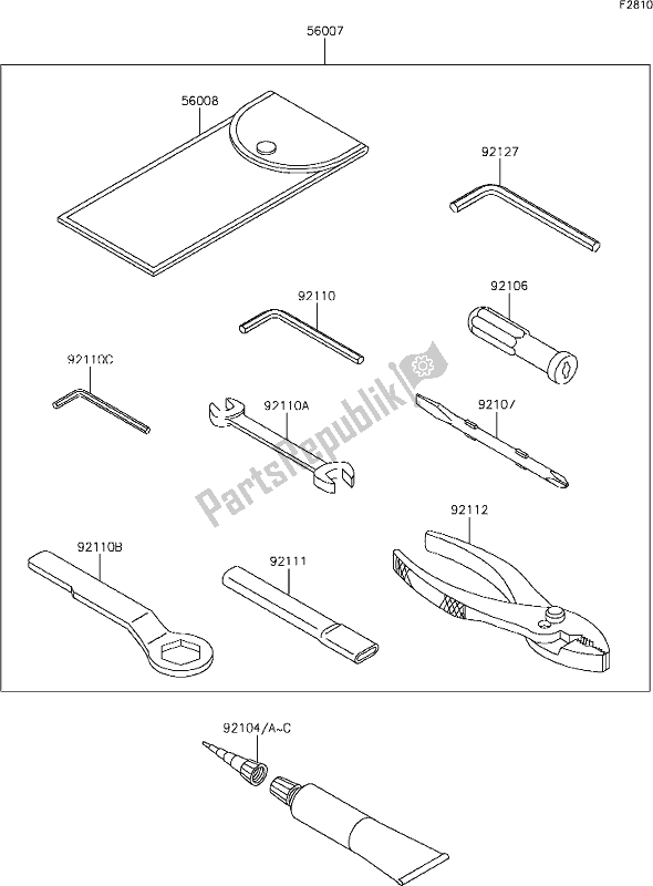 Alle onderdelen voor de 59 Owner's Tools van de Kawasaki ZX 1002 Ninja ZX-10 R 1000 2019
