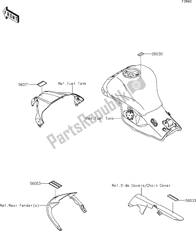 Tutte le parti per il 60 Labels del Kawasaki ZX 1002 Ninja ZX-10 R 1000 2019