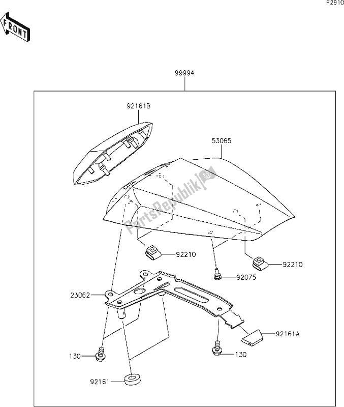 Tutte le parti per il 64 Accessory(single Seat Cover) del Kawasaki ZX 1002 Ninja ZX-10 R 1000 2019