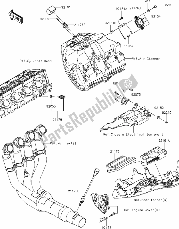 All parts for the 19 Fuel Injection of the Kawasaki ZX 1002 Ninja ZX-10 R 1000 2020