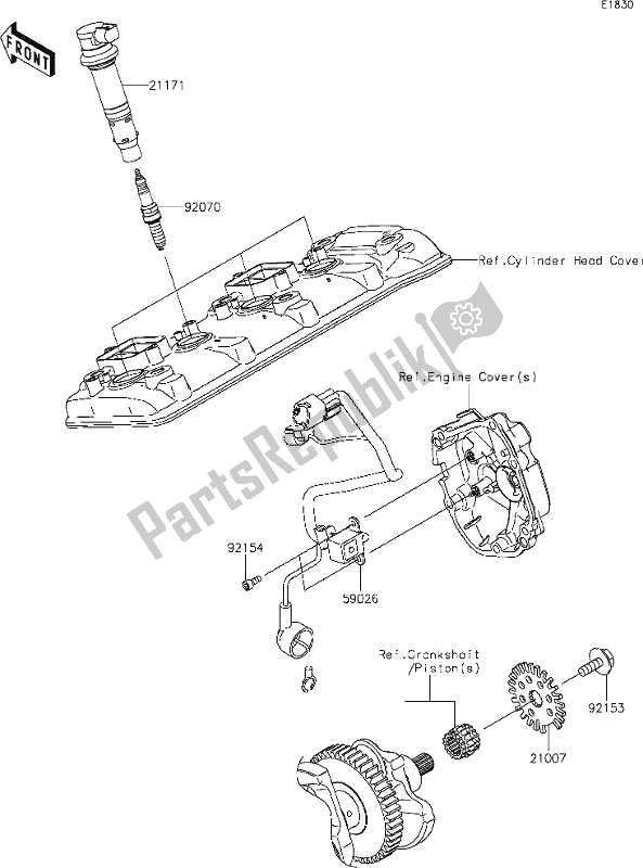 All parts for the 23 Ignition System of the Kawasaki ZX 1002 Ninja ZX-10 R 1000 2020