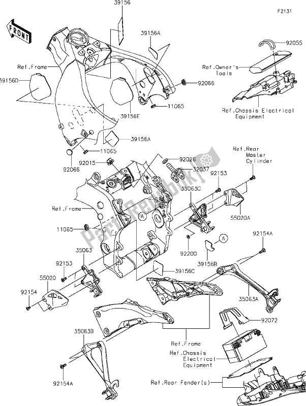 All parts for the 30 Frame Fittings of the Kawasaki ZX 1002 Ninja ZX-10 R 1000 2020