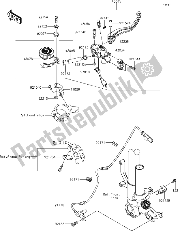 Toutes les pièces pour le 42 Front Master Cylinder du Kawasaki ZX 1002 Ninja ZX-10 R 1000 2020