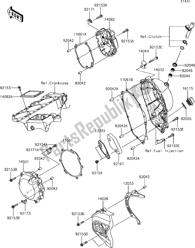 Toutes les pièces pour le 15 Engine Cover(s) du Kawasaki ZX 1002 Ninja ZX-10R SE 1000 2018