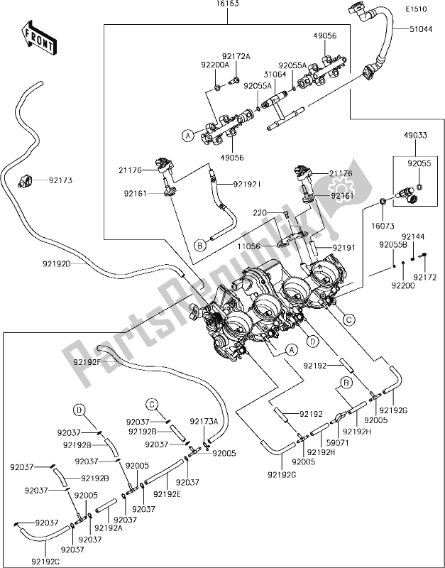 All parts for the 17 Throttle of the Kawasaki ZX 1002 Ninja ZX-10R SE 1000 2018