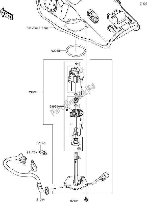 All parts for the 18 Fuel Pump of the Kawasaki ZX 1002 Ninja ZX-10R SE 1000 2018