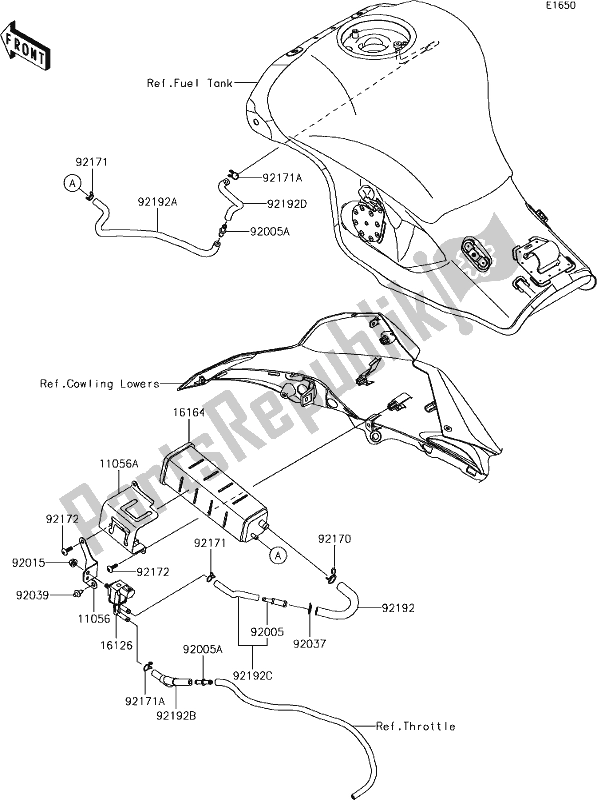Alle onderdelen voor de 20 Fuel Evaporative System van de Kawasaki ZX 1002 Ninja ZX-10R SE 1000 2018
