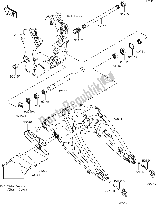 All parts for the 31 Swingarm of the Kawasaki ZX 1002 Ninja ZX-10R SE 1000 2018