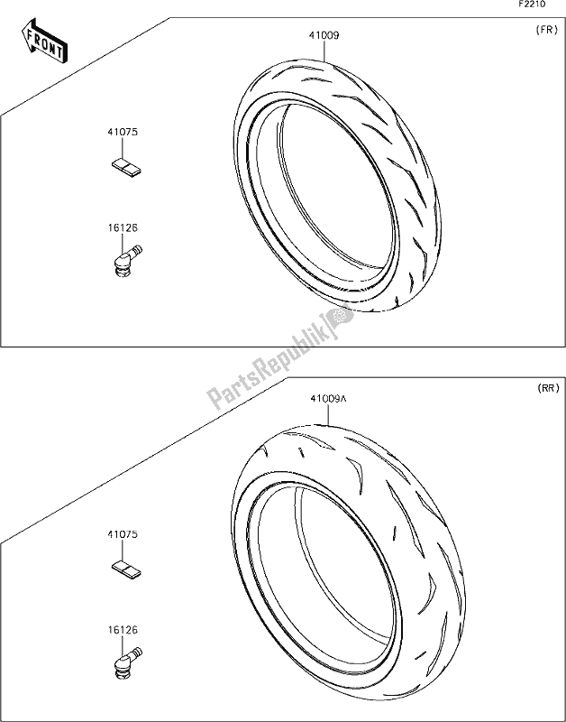 All parts for the 37 Tires of the Kawasaki ZX 1002 Ninja ZX-10R SE 1000 2018