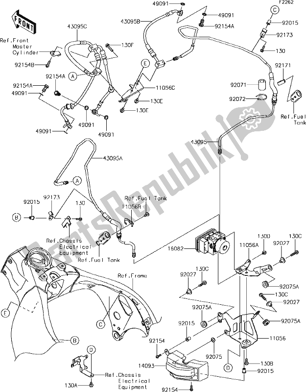 All parts for the 41 Brake Piping of the Kawasaki ZX 1002 Ninja ZX-10R SE 1000 2018