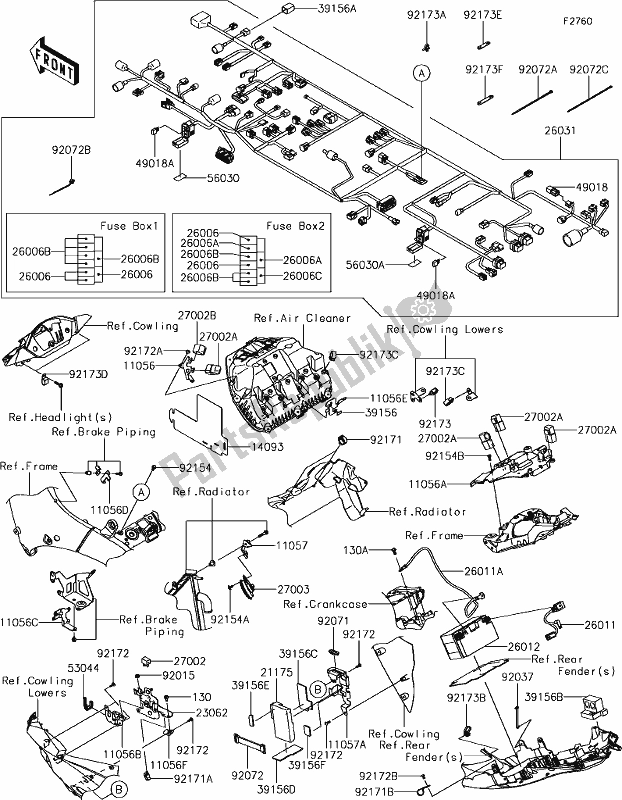 All parts for the 57-1chassis Electrical Equipment of the Kawasaki ZX 1002 Ninja ZX-10R SE 1000 2018