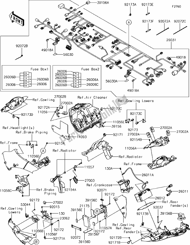 All parts for the 57 Chassis Electrical Equipment of the Kawasaki ZX 1002 Ninja ZX-10R SE 1000 2018