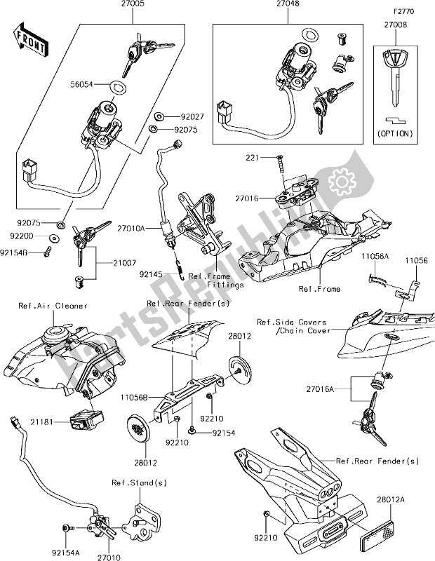 Toutes les pièces pour le 58 Ignition Switch du Kawasaki ZX 1002 Ninja ZX-10R SE 1000 2018