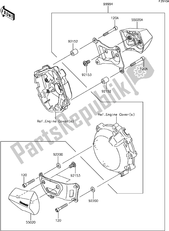 Alle onderdelen voor de 65 Accessory(engine Guard) van de Kawasaki ZX 1002 Ninja ZX-10R SE 1000 2018