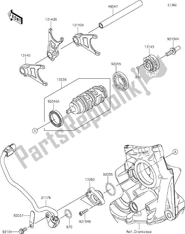 Tutte le parti per il 11 Gear Change Drum/shift Fork(s) del Kawasaki ZX 1002 Ninja ZX-10R SE 1000 2019