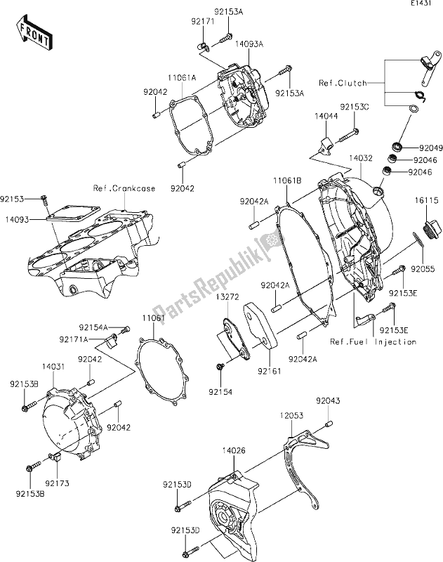 All parts for the 15 Engine Cover(s) of the Kawasaki ZX 1002 Ninja ZX-10R SE 1000 2019