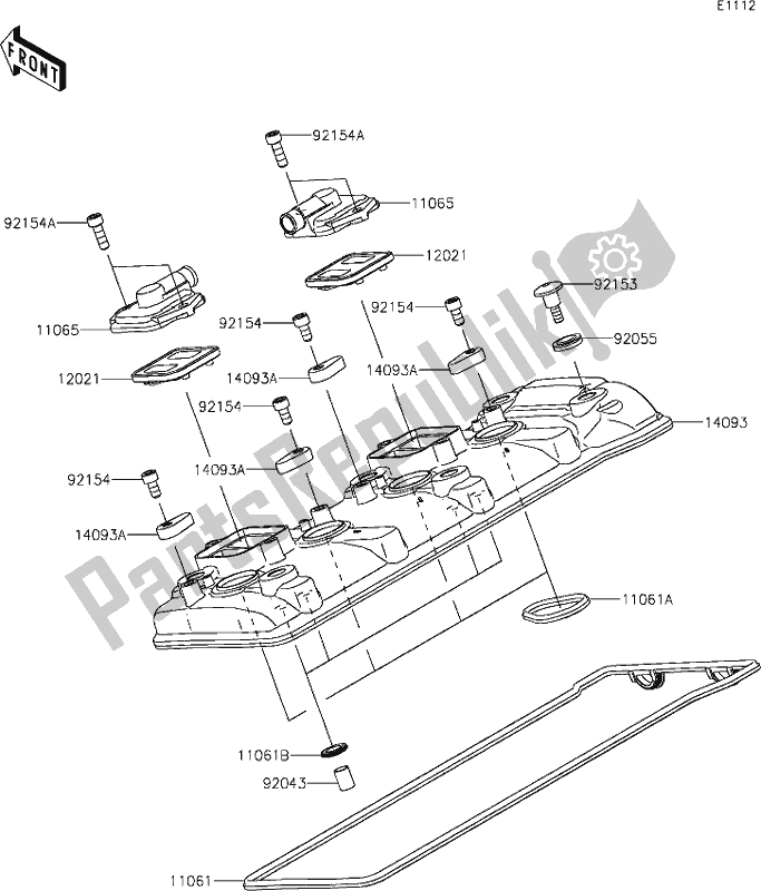 Wszystkie części do 2 Cylinder Head Cover Kawasaki ZX 1002 Ninja ZX-10R SE 1000 2019