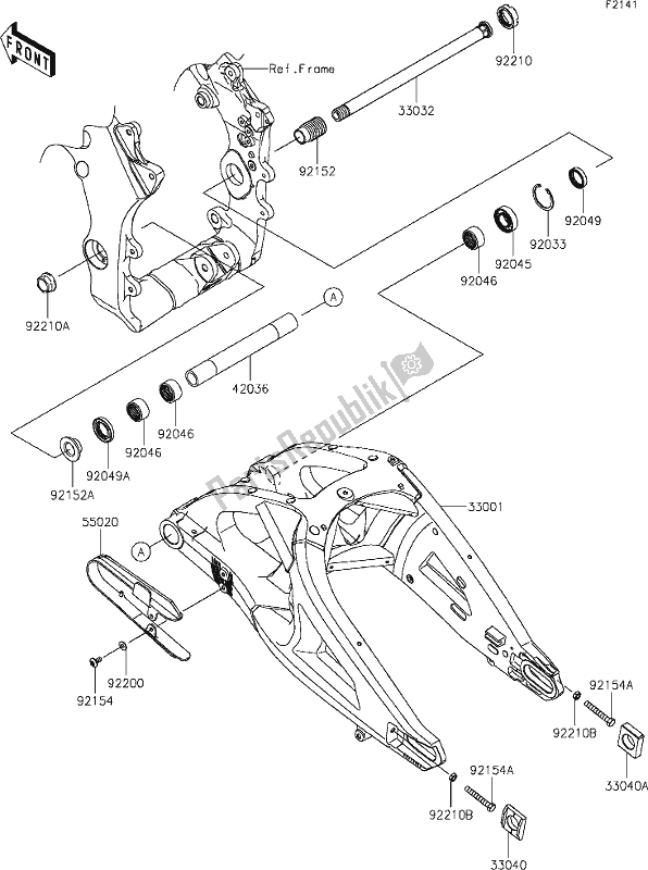 Wszystkie części do 31 Swingarm Kawasaki ZX 1002 Ninja ZX-10R SE 1000 2019