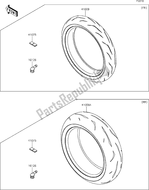 Tutte le parti per il 37 Tires del Kawasaki ZX 1002 Ninja ZX-10R SE 1000 2019