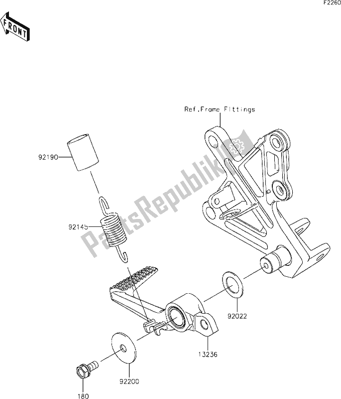 Tutte le parti per il 40 Brake Pedal del Kawasaki ZX 1002 Ninja ZX-10R SE 1000 2019