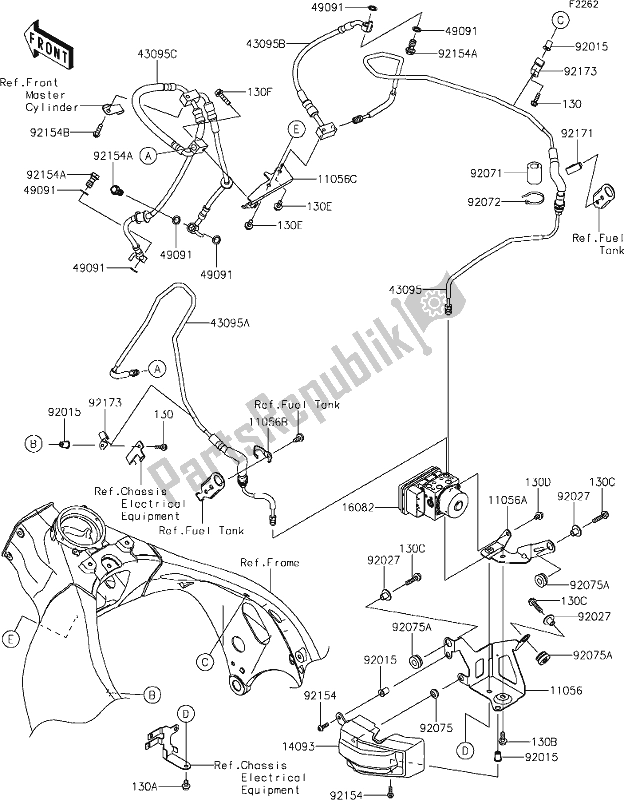 All parts for the 41 Brake Piping of the Kawasaki ZX 1002 Ninja ZX-10R SE 1000 2019