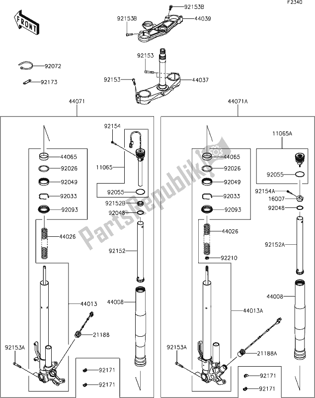 Wszystkie części do 48 Front Fork Kawasaki ZX 1002 Ninja ZX-10R SE 1000 2019