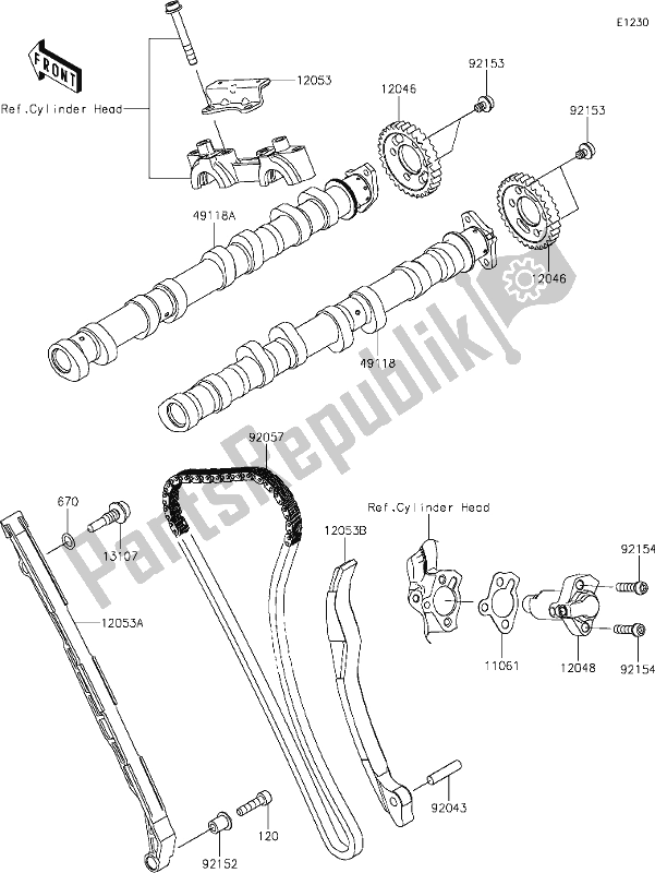 All parts for the 6 Camshaft(s)/tensioner of the Kawasaki ZX 1002 Ninja ZX-10R SE 1000 2019