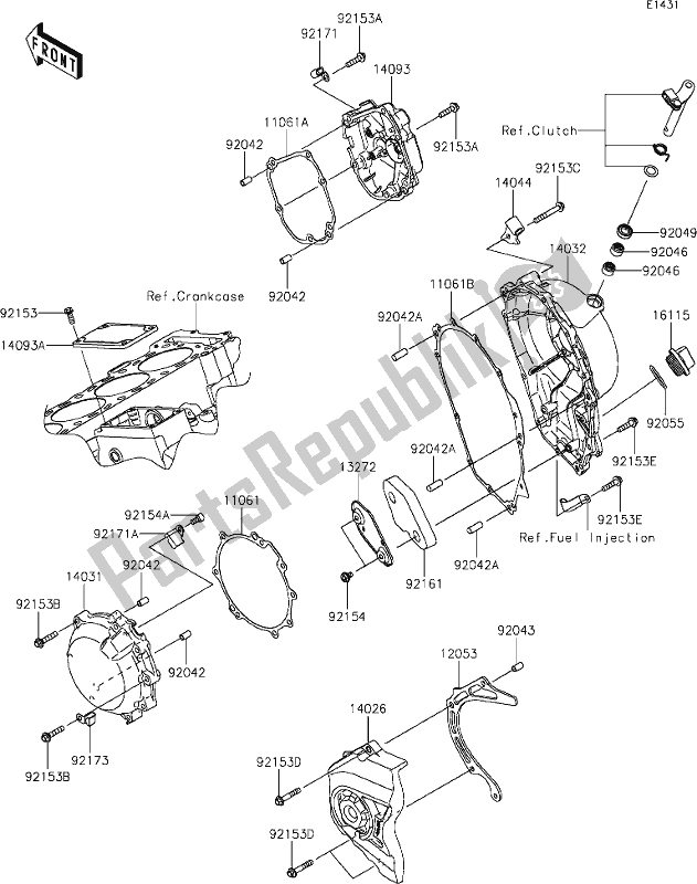 All parts for the 15 Engine Cover(s) of the Kawasaki ZX 1002 Ninja ZX-10 RR 1000 2019