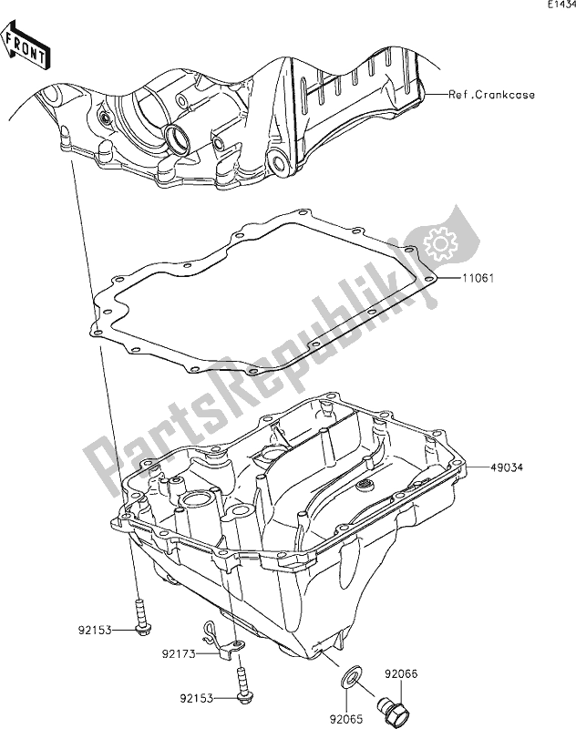 All parts for the 16 Oil Pan of the Kawasaki ZX 1002 Ninja ZX-10 RR 1000 2019