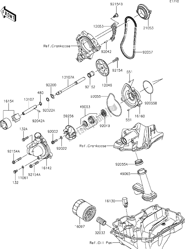 Toutes les pièces pour le 21 Oil Pump du Kawasaki ZX 1002 Ninja ZX-10 RR 1000 2019