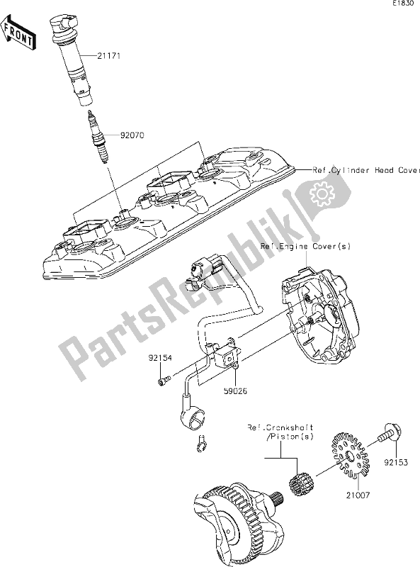 All parts for the 23 Ignition System of the Kawasaki ZX 1002 Ninja ZX-10 RR 1000 2019