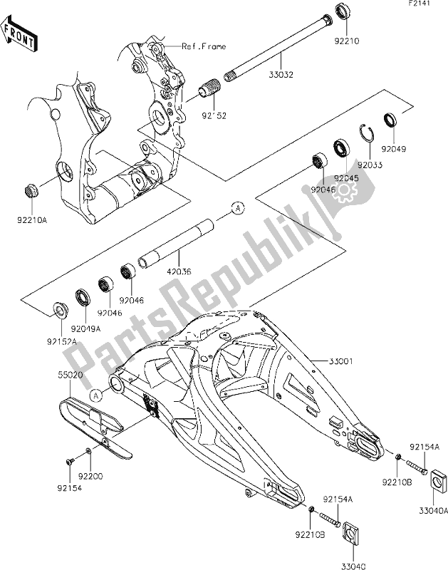 Wszystkie części do 31 Swingarm Kawasaki ZX 1002 Ninja ZX-10 RR 1000 2019