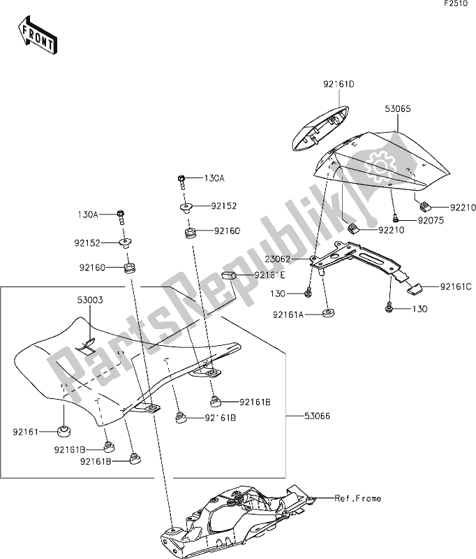 All parts for the 50 Seat of the Kawasaki ZX 1002 Ninja ZX-10 RR 1000 2019