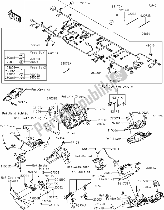 All parts for the 57 Chassis Electrical Equipment of the Kawasaki ZX 1002 Ninja ZX-10 RR 1000 2019